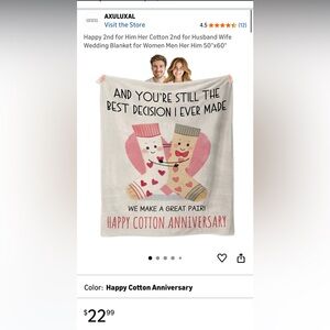 Happy Cotton Anniversary Blanket